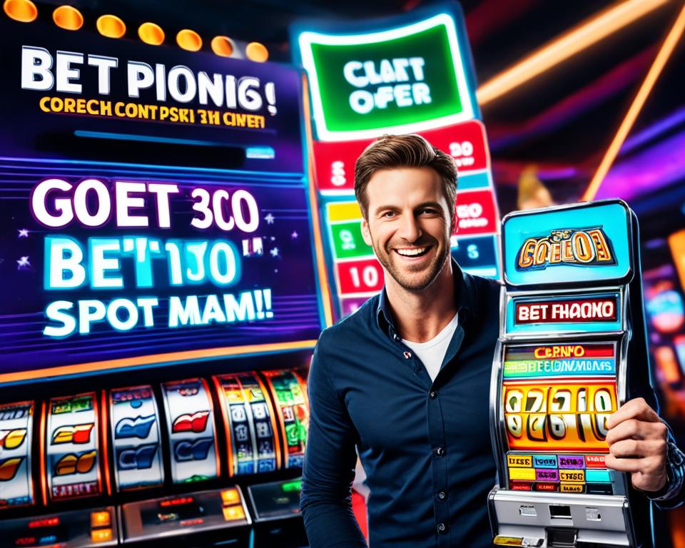 Interbetsport bet 10 get 30 - man with slot machine